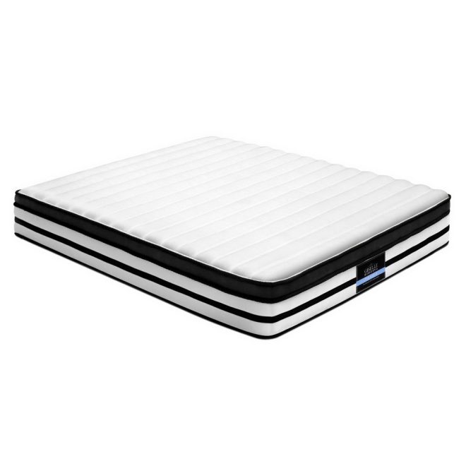 Baxter Bedding Bed Mattress Euro Top Pocket Spring Foam 27CM – QUEEN