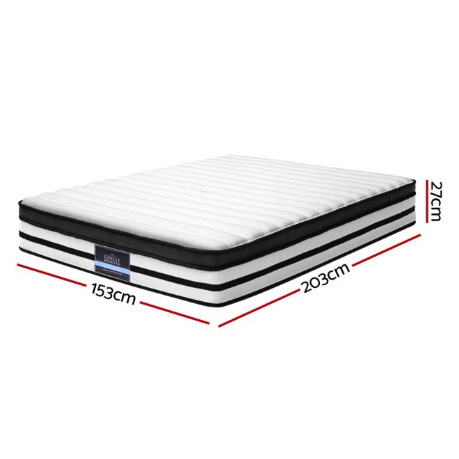 Baxter Bedding Bed Mattress Euro Top Pocket Spring Foam 27CM – QUEEN