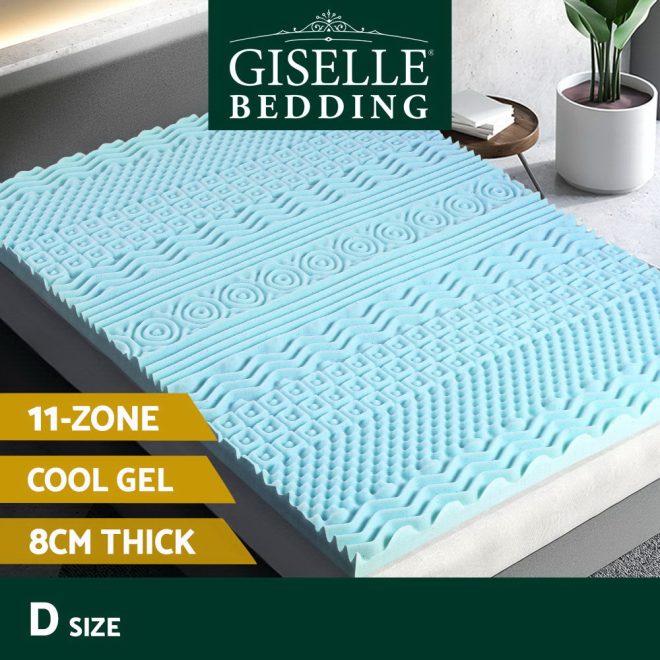 Bedding 11-zone Memory Foam Mattress Topper 8cm – DOUBLE