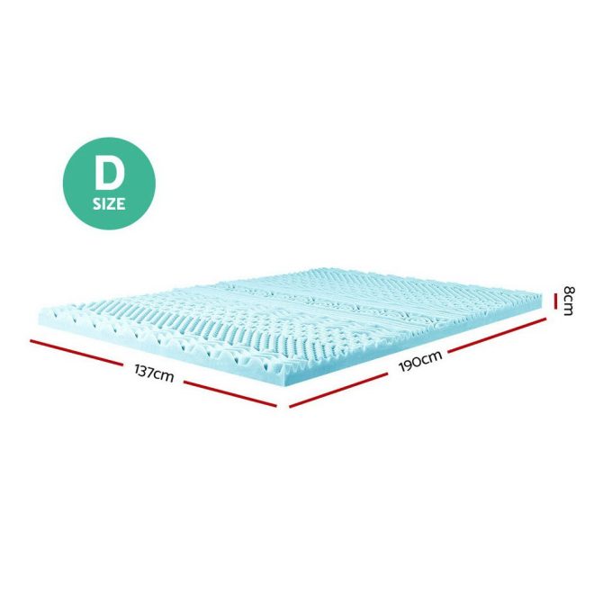 Bedding 11-zone Memory Foam Mattress Topper 8cm – DOUBLE