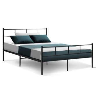 Manna Metal Bed Frame Platform Foundation Mattress Base SOL Black