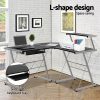 Corner Metal Pull Out Table Desk – Black