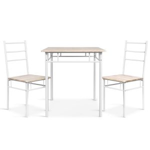 3 Piece Dining Set – Oak and White