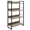 Bookshelf Display Shelves Metal Bookcase Wooden Book Shelf Wall Storage – 4 Tier