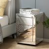 Albury Mirrored Bedside table Drawers Furniture Mirror Glass Presia – Silver, 1