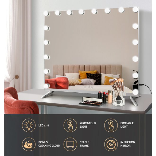 Makeup Mirror with Light LED Hollywood Vanity Dimmable Wall Mirrors – Frameless