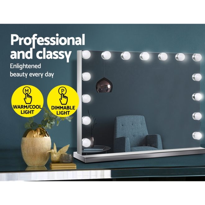 Hollywood Makeup Mirror With Light LED Bulbs Lighted Frameless – 58×46 cm