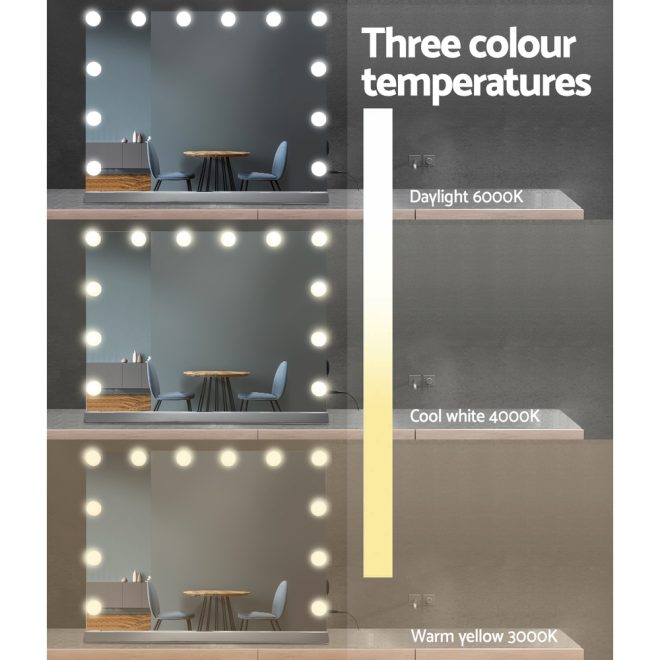 Hollywood Makeup Mirror With Light LED Bulbs Lighted Frameless – 58×46 cm