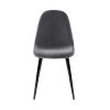 Dining Chairs Set of 4 Velvet Curved Slope Grey