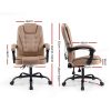 Electric Massage Office Chairs PU Leather Recliner Computer Gaming Seat – Espresso