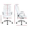 Massage Office Chair 8 Point PU Leather Office Chair – White