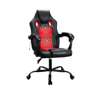 2 Point Massage Gaming Office Chair PU Leather Red