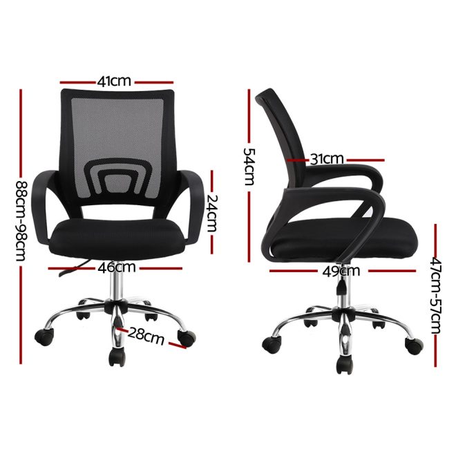 Office Chair Gaming Chair Computer Mesh Chairs Executive Mid Back – Black