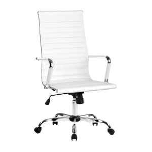 Gaming Office Chair Computer Desk Chairs Home Work Study – White, High Back Support