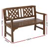 Wooden Garden Bench Patio Furniture Timber Outdoor Lounge Chair – Natural, 2 Seater