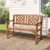 Wooden Garden Bench Patio Furniture Timber Outdoor Lounge Chair – Natural, 2 Seater