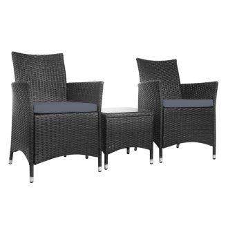 3 Piece Wicker Outdoor Furniture Set