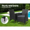 3pc Bistro Wicker Outdoor Furniture Set – Black