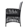 Outdoor Furniture Dining Chairs Wicker Garden Patio Cushion Black Gardeon – 2x chair