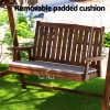 Swing Chair Wooden Garden Bench Canopy Outdoor Furniture – Charcoal, 2 Seater