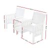 Garden Bench Chair Table Loveseat Wooden Outdoor Furniture Patio Park – White