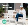 Garden Bench Chair Table Loveseat Wooden Outdoor Furniture Patio Park – White