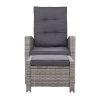 Sun lounge Recliner Chair Wicker Lounger Sofa Day Bed Outdoor Furniture Patio Garden Cushion Ottoman Gardeon