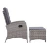 Sun lounge Recliner Chair Wicker Lounger Sofa Day Bed Outdoor Furniture Patio Garden Cushion Ottoman Gardeon