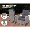 Sun lounge Recliner Chair Wicker Lounger Sofa Day Bed Outdoor Furniture Patio Garden Cushion Ottoman Gardeon