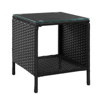 Side Table Coffee Patio Outdoor Furniture Rattan Desk Indoor Garden