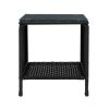 Side Table Coffee Patio Outdoor Furniture Rattan Desk Indoor Garden – Black