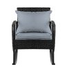 Outdoor Furniture Rocking Chair Wicker Garden Patio Lounge Setting Black – Without Table