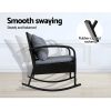 Outdoor Furniture Rocking Chair Wicker Garden Patio Lounge Setting Black – Without Table