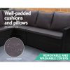 Outdoor Furniture Dining Setting Sofa Set Lounge Wicker 9 Seater – Black and Dark Grey, Without Storage Cover