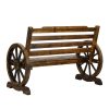 Garden Bench Wooden Wagon Chair Outdoor Furniture Backyard Lounge – 2 Seater