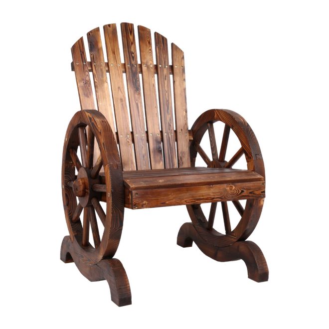 Wagon Wheels Rocking Chair – Brown – 68x63x99 cm