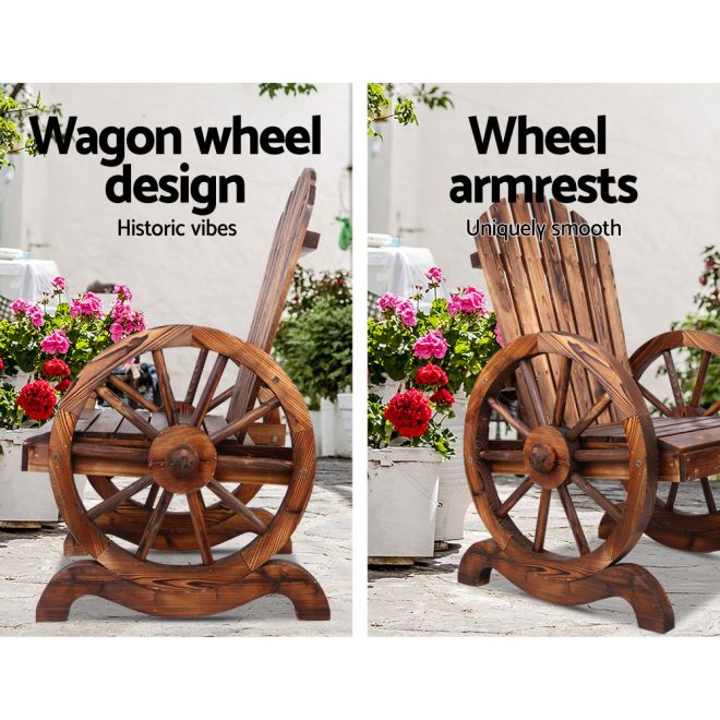 Wagon Wheels Rocking Chair – Brown – 68x63x99 cm