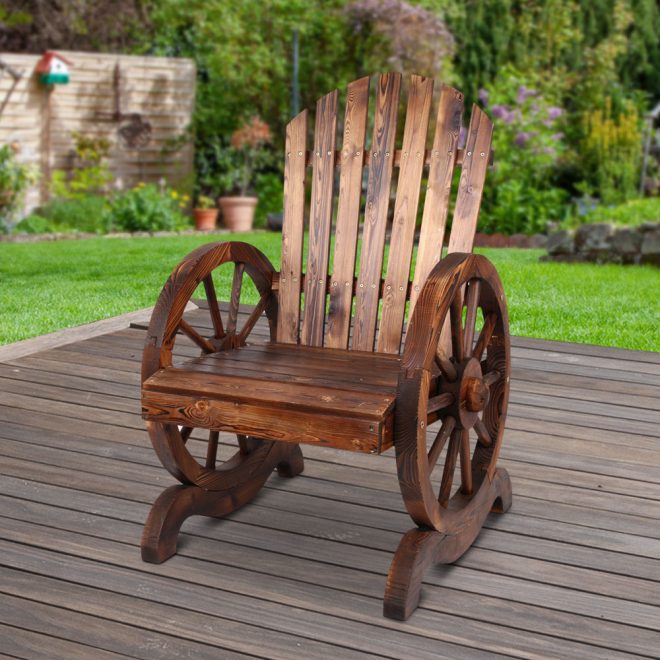 Wagon Wheels Rocking Chair – Brown – 68x63x99 cm