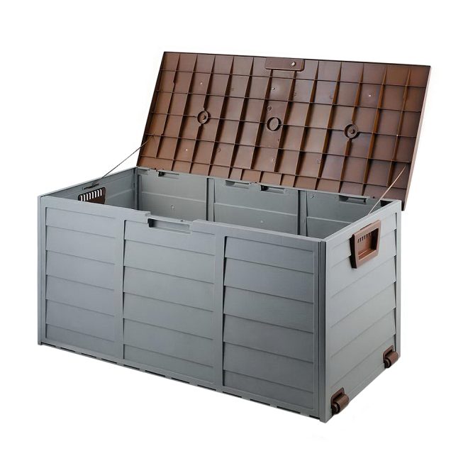 290L Outdoor Storage Box – Brown and Grey