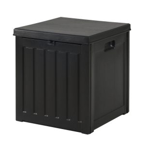 Outdoor Storage Box 80L Container Lockable Garden Toy Tool Shed Black