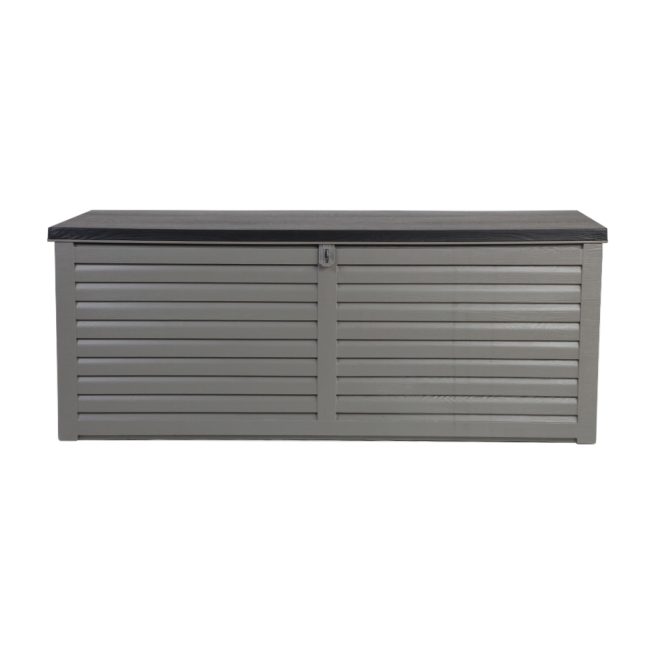 Outdoor Storage Box Container Garden Toy Indoor Tool Chest Sheds – Dark Grey and Black, 390 L