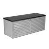 Outdoor Storage Box Container Garden Toy Indoor Tool Chest Sheds – Dark Grey and Black, 390 L