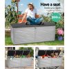 Outdoor Storage Box Container Garden Toy Indoor Tool Chest Sheds – Dark Grey and Black, 390 L