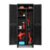 Outdoor Storage Cabinet Lockable Cupboard Garage 173cm – Black