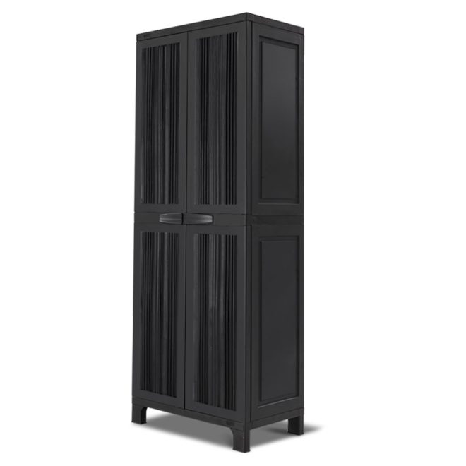 Outdoor Storage Cabinet Lockable Cupboard Garage 173cm – Black