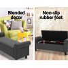 Storage Ottoman Blanket Box 126cm Linen Fabric Arm Foot Stool Couch Large – Grey