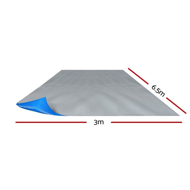 Solar Swimming Pool Cover – 6.5×3 m, Blue and Grey