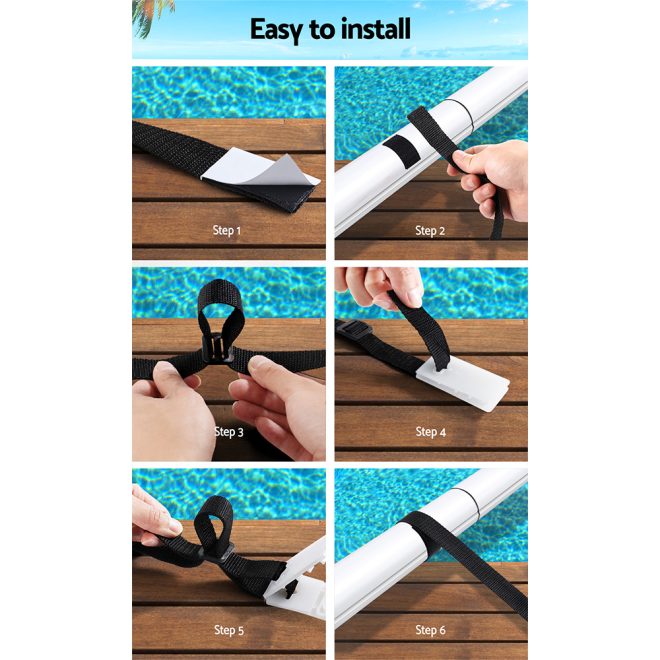 Aquabuddy Pool Cover Roller Attachment Swimming Pool Reel Straps Kit 8PCS