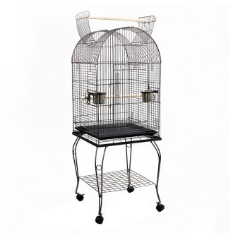 Large Bird Cage with Perch – Black