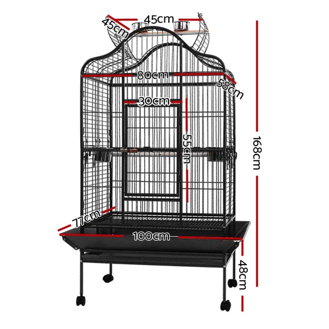 Bird Cage Pet Cages Aviary Large Travel Stand Budgie Parrot Toys – Type 1 – 168 cm